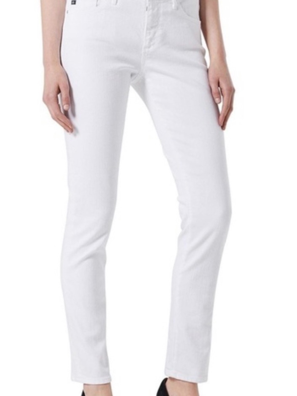 AG Adriano Goldschmied White Skinny Jeans The Emery Essential Straight 27 R
